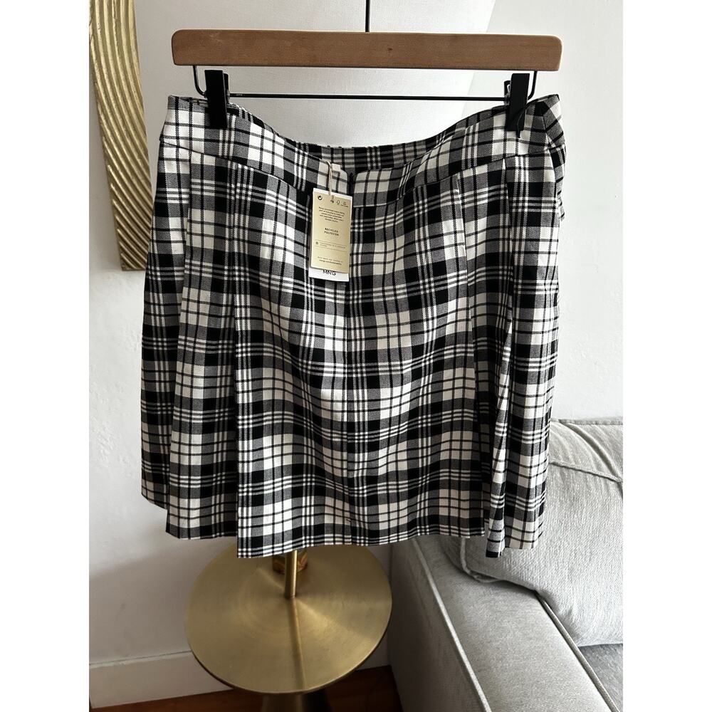 Mango Scotland Checkered Tartan Skirt sz 10 Goth Grunge Dark Academia - Picture 2 of 8